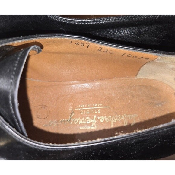 Salvatore Ferragamo Men’s Loafers Monk Strap Dress Shoes 10.5 D Black Italy EUC - Picture 6 of 16